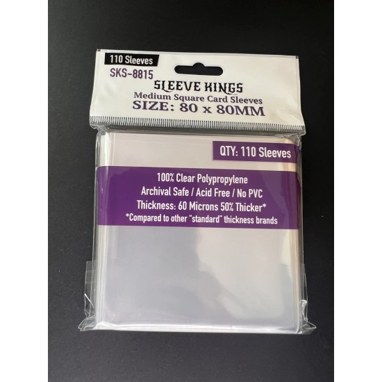 Medium Square Card Sleeves (80x80Mm) 110 Pack, 60 Micron, SKS-8815